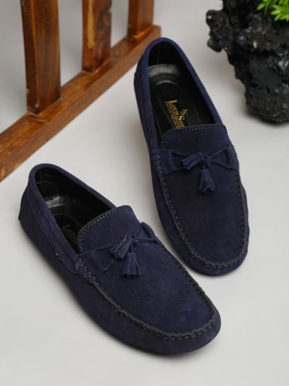 Embroidered EKD Velvet Loafers in Twilight Navy - Men