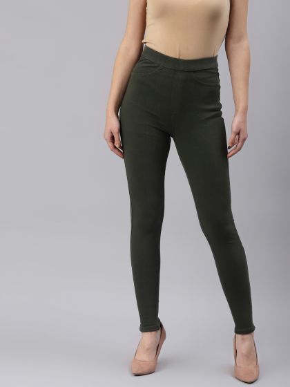 Buy Marks & Spencer Women Black Slim Fit Solid Treggings - Jeggings for  Women 8464073