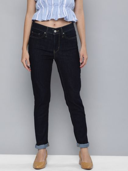 Buy the Womens Blue 311 Medium Wash Shaping Skinny Capri Jeans