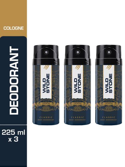 Buy Wild Stone Men Set Of 3 Classic Leather Deodorants 225ml Each