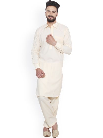 Cream colour pathani suit store