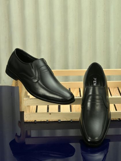 Peter england black clearance formal shoes
