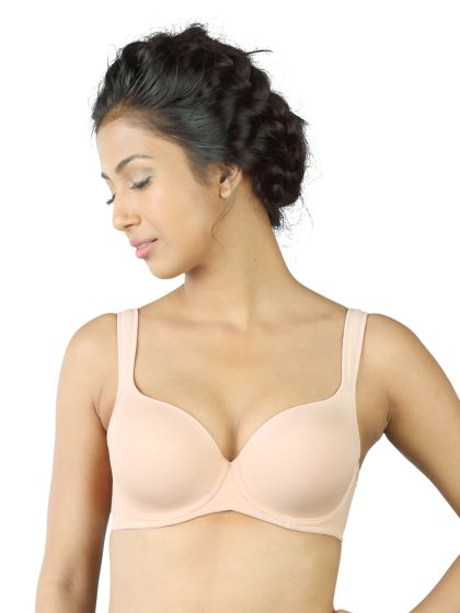 Buy Triumph Padded Wired Medium Coverage T-Shirt Bra - Skin at Rs