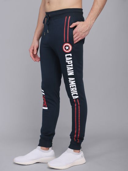 Buy Men's Sustainable Captain America Print Skinny Track Pants with Pocket  Detail Online | Centrepoint Kuwait