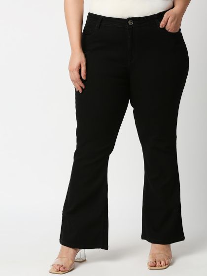 Plus size discount black flare jeans