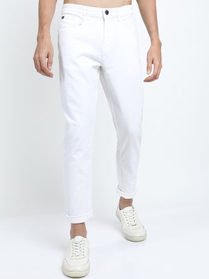 White jeans myntra hot sale