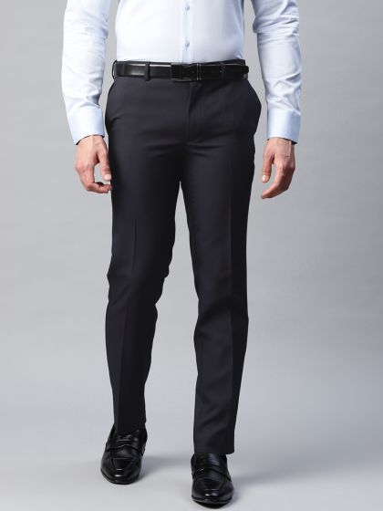 Black Solid Formal Trousers