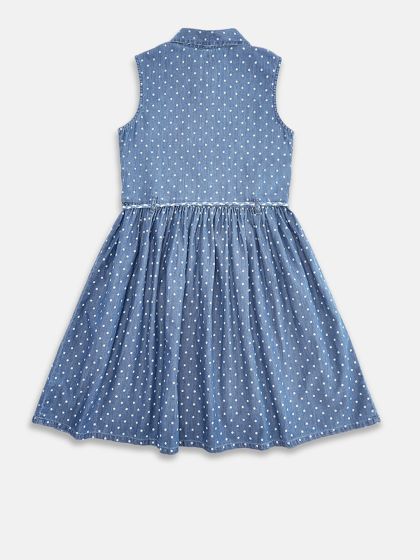 Buy Pantaloons Junior Navy Blue Floral Denim Dress Dresses for
