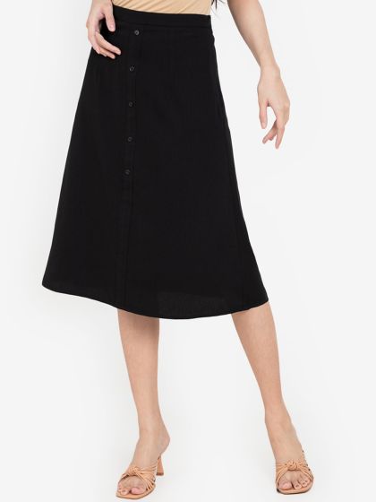 Buy H M Women Black Denim Paper Bag Skirt Skirts for Women