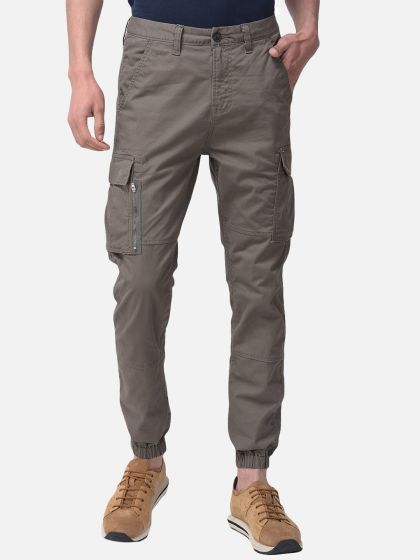 Buy WROGN Men Olive Green Regular Fit Solid Joggers - Trousers for Men  2339796