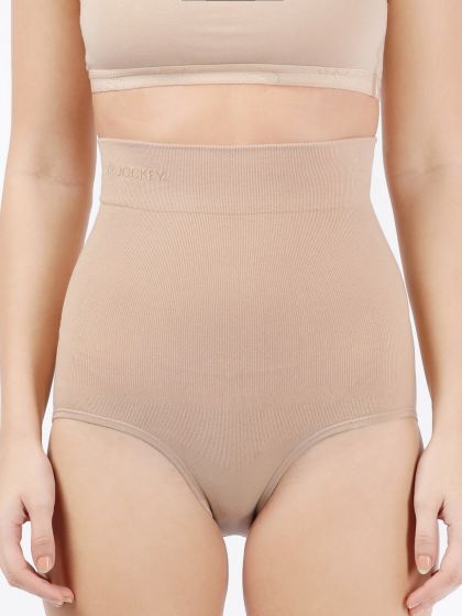 Buy Da Intimo Women Beige Solid Seamless Medium Control Panty