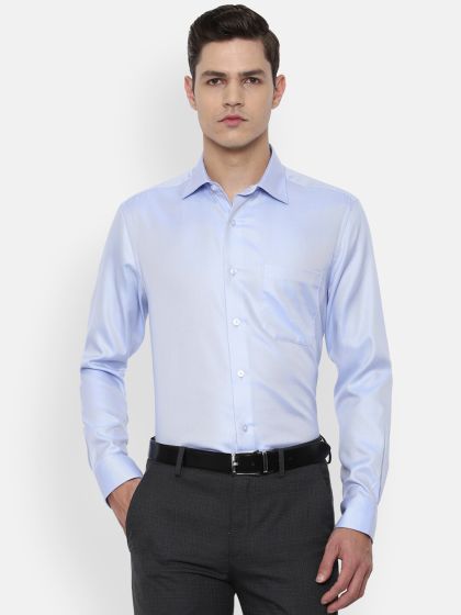 Buy Louis Philippe Blue Cotton Slim Fit Formal Shirt for Mens