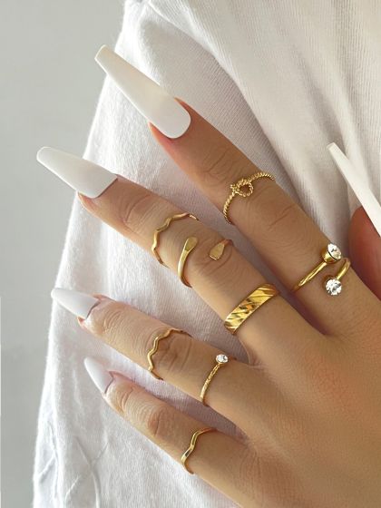 Buy H M Women 3 Pack Gold Plated Rings Ring for Women 13607098