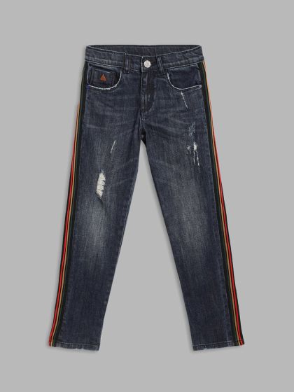 Side stripe jeans mens myntra new arrivals