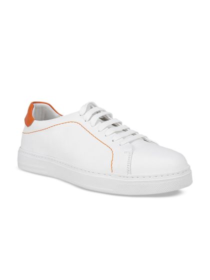Buy ROSSO BRUNELLO Men White Leather Sneakers Casual Shoes for