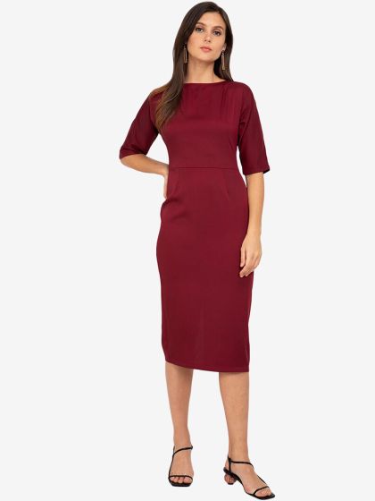 Zalora cheap maroon dress