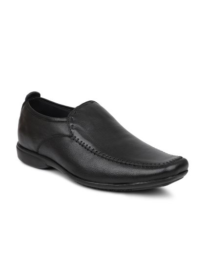 Buy PRIVO By Inc.5 Men Black Solid Leather Lace Up Formal Derbys