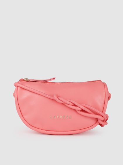 Buy Caprese Pink Solid Sling Bag Handbags for Women 18036284