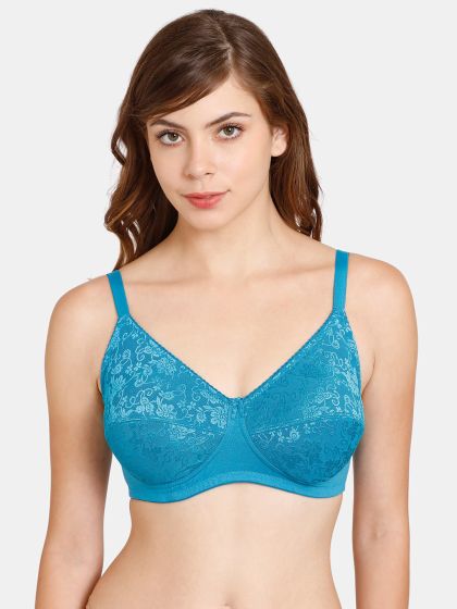 Buy Rosaline All Day Comfort Rose Print Wirefree Bra- Peach at Rs