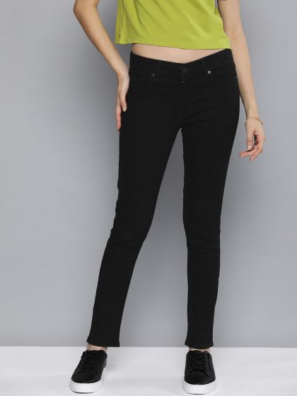 Levi's women Jeans Black Slim Fit Mid-Rise Stretchable