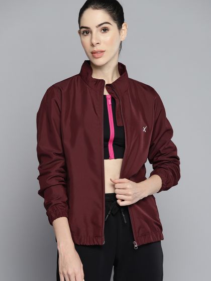 Buy Mast & Harbour Women Maroon Solid Bomber Jacket - Jackets for Women  10115507