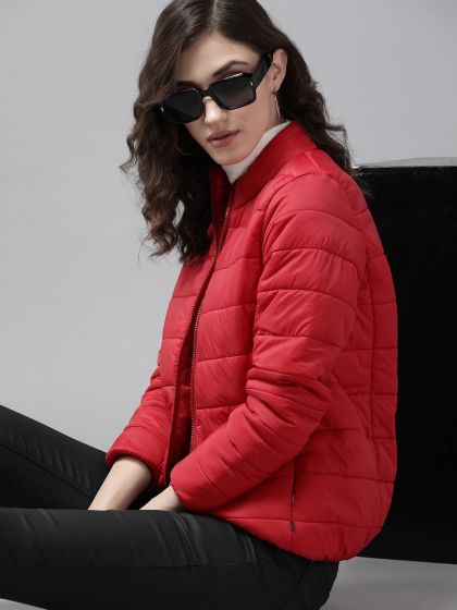 Red puffer jackets store ladies