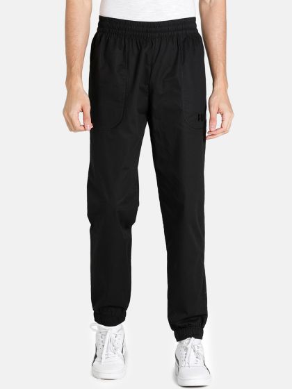 Relaxed Fit Twill Pull-on Pants - Black - Men