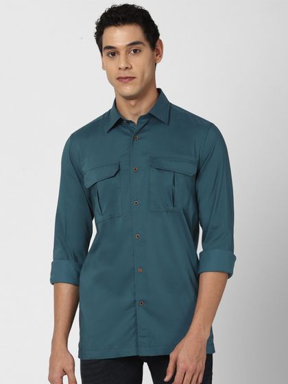 Buy Peter England Elite Men Navy Blue 