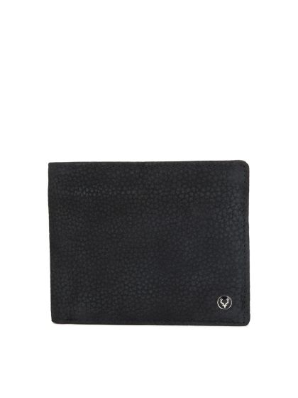 Buy Allen Solly Men Navy Blue Printed Leather Two Fold Wallet