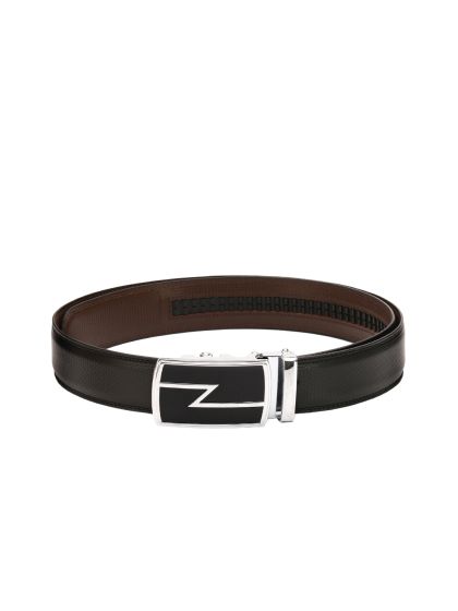 Buy Pacific Gold Men Black Solid Leather Belt Belts for Men