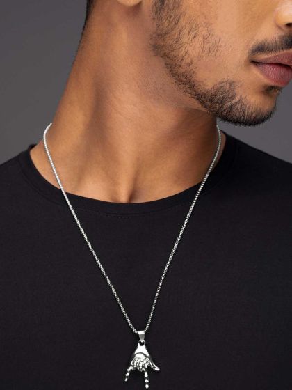 Buy The Roadster Lifestyle Co Men Silver Plated Chain - Necklace