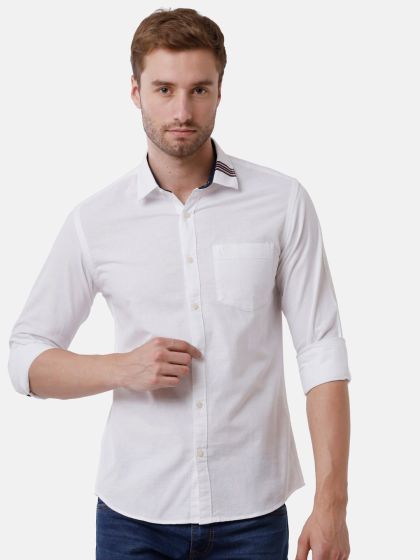 Buy Louis Philippe Men White & Purple Wrinkle Free Striped Formal Shirt on  Myntra