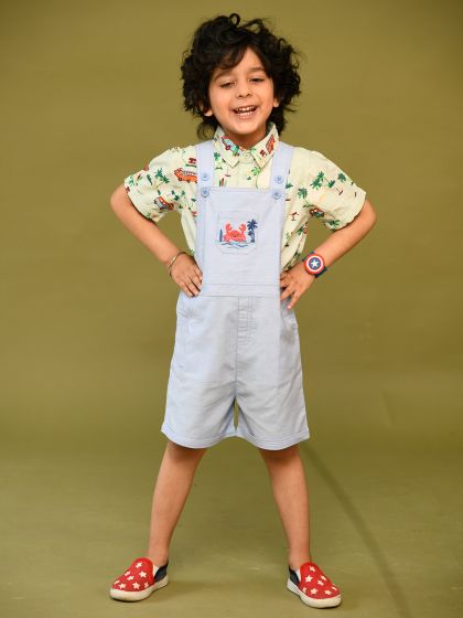 Buy H M Boys Sweatshirt Pure Cotton Dungaree Shorts Dungarees