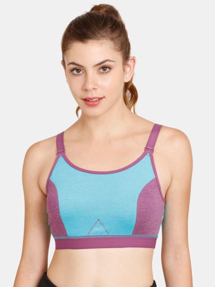 Buy Rosaline By Zivame Pink Non Padded & Non Wired Workout Bra