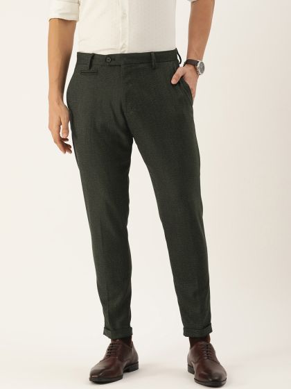 Buy HIGHLANDER Men Olive Green Tapered Fit Printed Chinos  Trousers for  Men 6812994  Myntra
