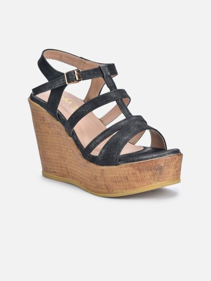 Buy Meriggiare Women Brown Solid Sandals Heels for Women 2324241