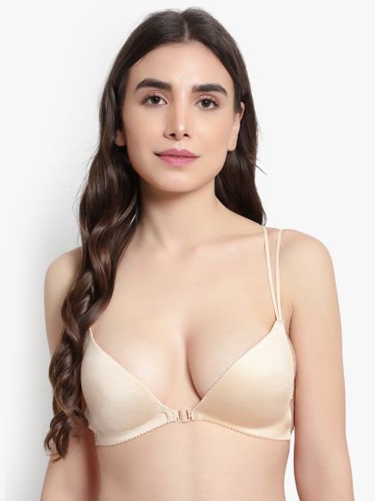 Buy Floret Black Solid Non Wired Lightly Padded Push Up Bra T 3037