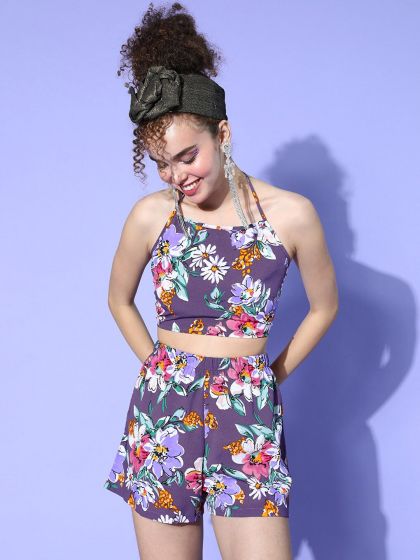Short con crop sale top
