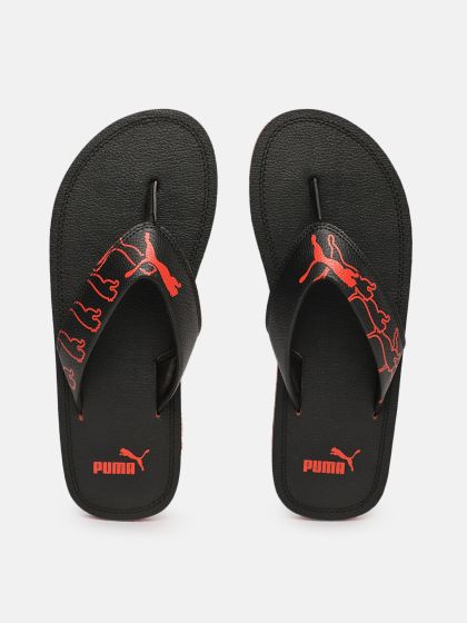 Puma wrens black flip flops sales