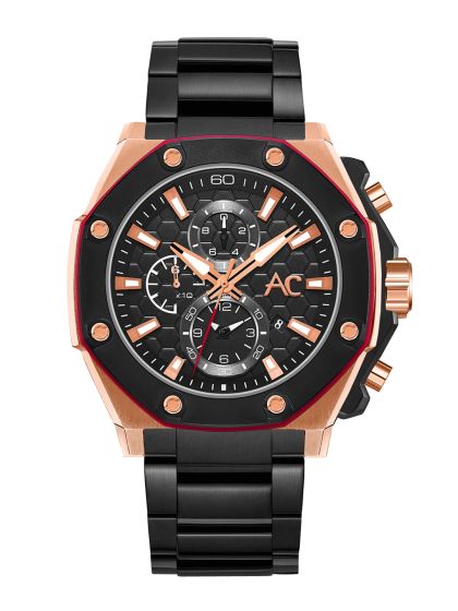 Buy Alexandre Christie Men Blue Skeleton Dial Brown Leather
