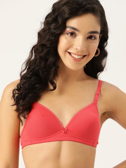 Buy Berry's Intimatess Maroon & Red Solid Non-Wired Backless