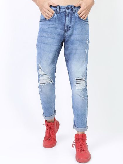 Buy Roadster Men Blue Skinny Fit Mid Rise Mildly Distressed Stretchable  Jeans - Jeans for Men 5669588