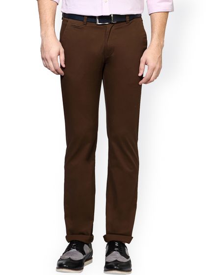 Buy Peter England Men Brown Skinny Fit 