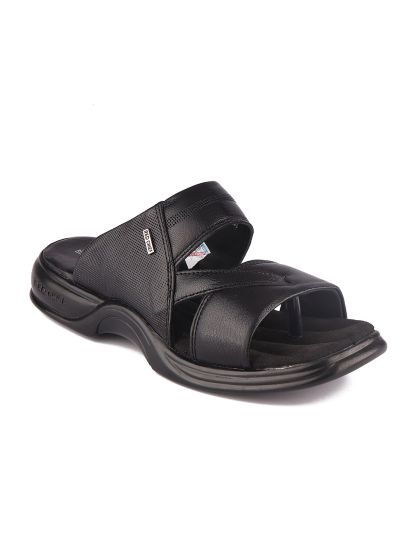 Buy Red Chief Men Tan Black Leather Comfort Sandals Sandals