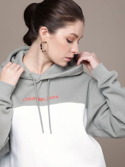 Buy Calvin Klein Jeans Women Hooded Sweatshirt With Contrast