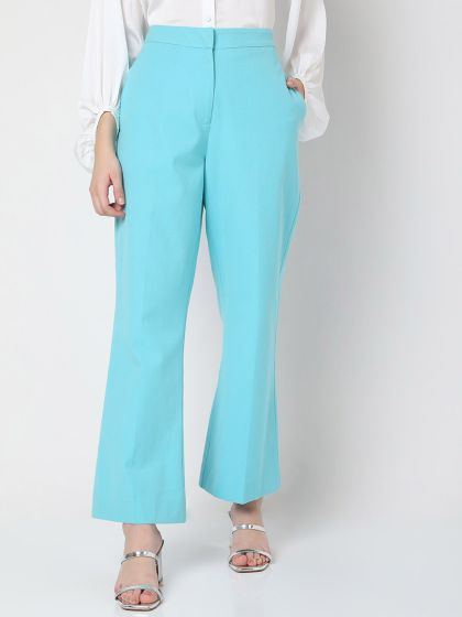 Buy OFFICE & YOU Women Slim Fit Mid Rise Peg Trouser - Trousers