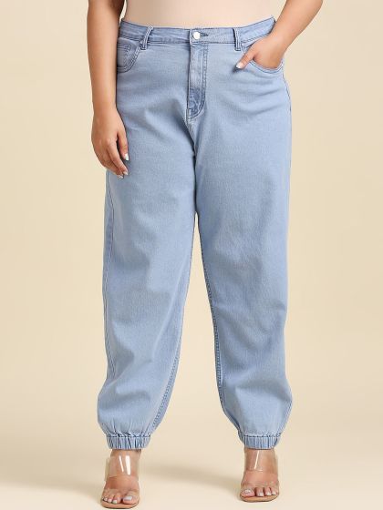 High Star Women Plus Size Blue Jogger Stretchable Jeans