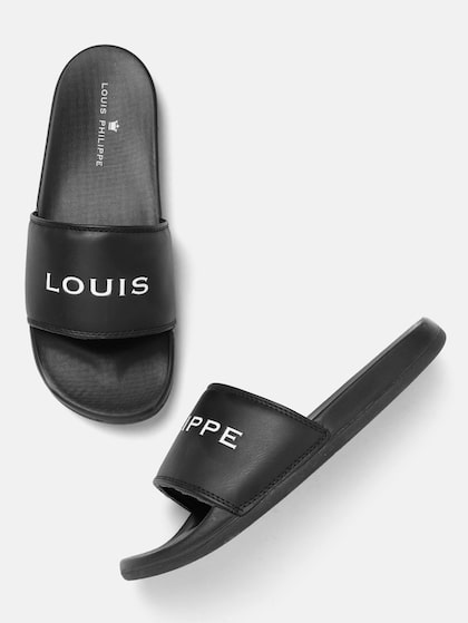 Buy Louis Philippe Men Black & Silver Toned Brand Logo Thread