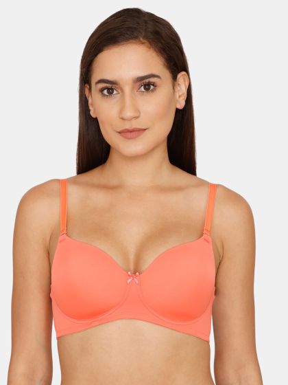 Buy Friskers Pink Printed Underwired Heavily Padded Push Up Bra O 691 10  40C - Bra for Women 7575244