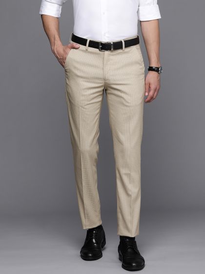 Buy Raymond Men Beige Checkered Polyester Blend FlatFront Pants Online at  Best Prices in India  JioMart